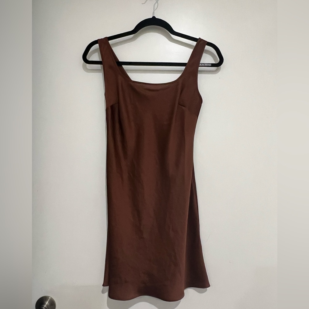 NWT Aritzia Tryst Cognac Mini Dress